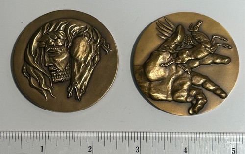 Frank Eliscu 1974 Two-piece medals set in Bronze and silver (4-pieces total) - Picture 7 of 8
