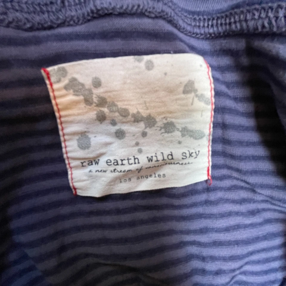 Top túnica Raw Earth Wild Sky para mujer cuello capucha lateral acanalado pequeño azul a rayas Foto 3 de 4