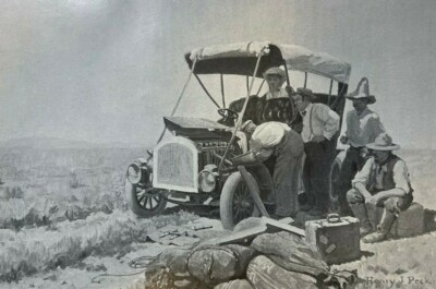 #ad #ad 1908 Early Automobile Story Illustrations The Gasolene Prairie Schooner $29.99