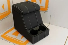 LRI white stitch LEATHER arm rest cubby box Fit Land Rover Defender 90 110