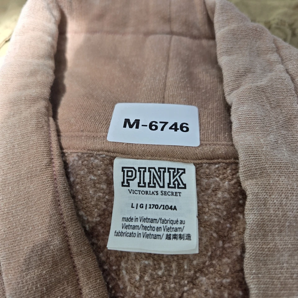 Victoria's Secret PINK Women Hoodie L Brown Love Pullover Logo Long Sleeve - Image 2 of 4