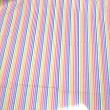 Michael Miller Cotton Quilt Fabric 1 Yd X 44"  Rainbow Pastel Mini Stripes 