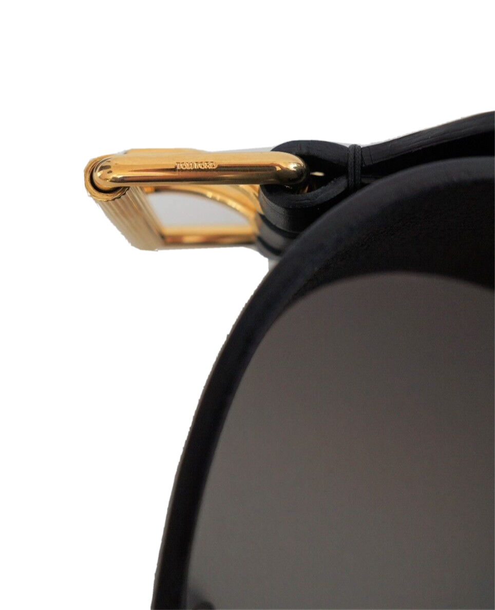 Authentic TOM FORD Solid Black Genuine Leather WIDE WIDTH  display picture 1