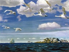 Sea Ship Geese A. Rylov Accent Tile Mural Kitchen Bathroom Backsplash Ceramic