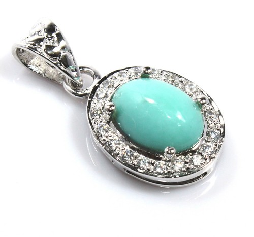 Turquoise Pendant Sterling Silver Jewelry Anniversary Birthday Gift Brides 56 - Picture 5 of 12