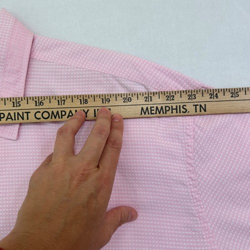 Steven Land Mens 19-34/35 Pink Button Up Geo Shirt Long Sleeve French Cuff - Picture 6 of 8