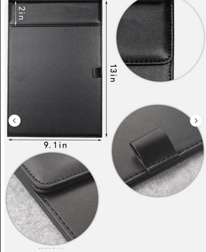 PU Leather Conference Writing Pad File Clipboard Folder File Paper Clip Desk Mat - Picture 2 of 4