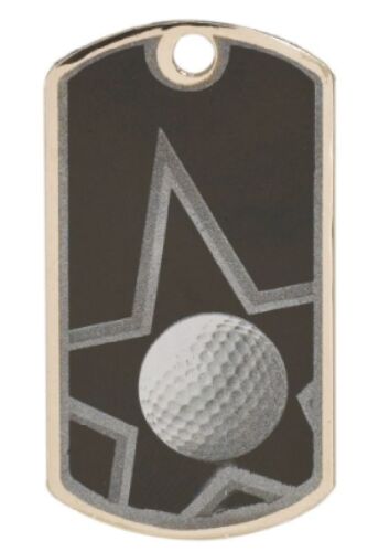 Golf Dog Tag Award Trophy Team Sports avec chaîne de perles gratuite LIVRAISON GRATUITE DT105 - Photo 1/2