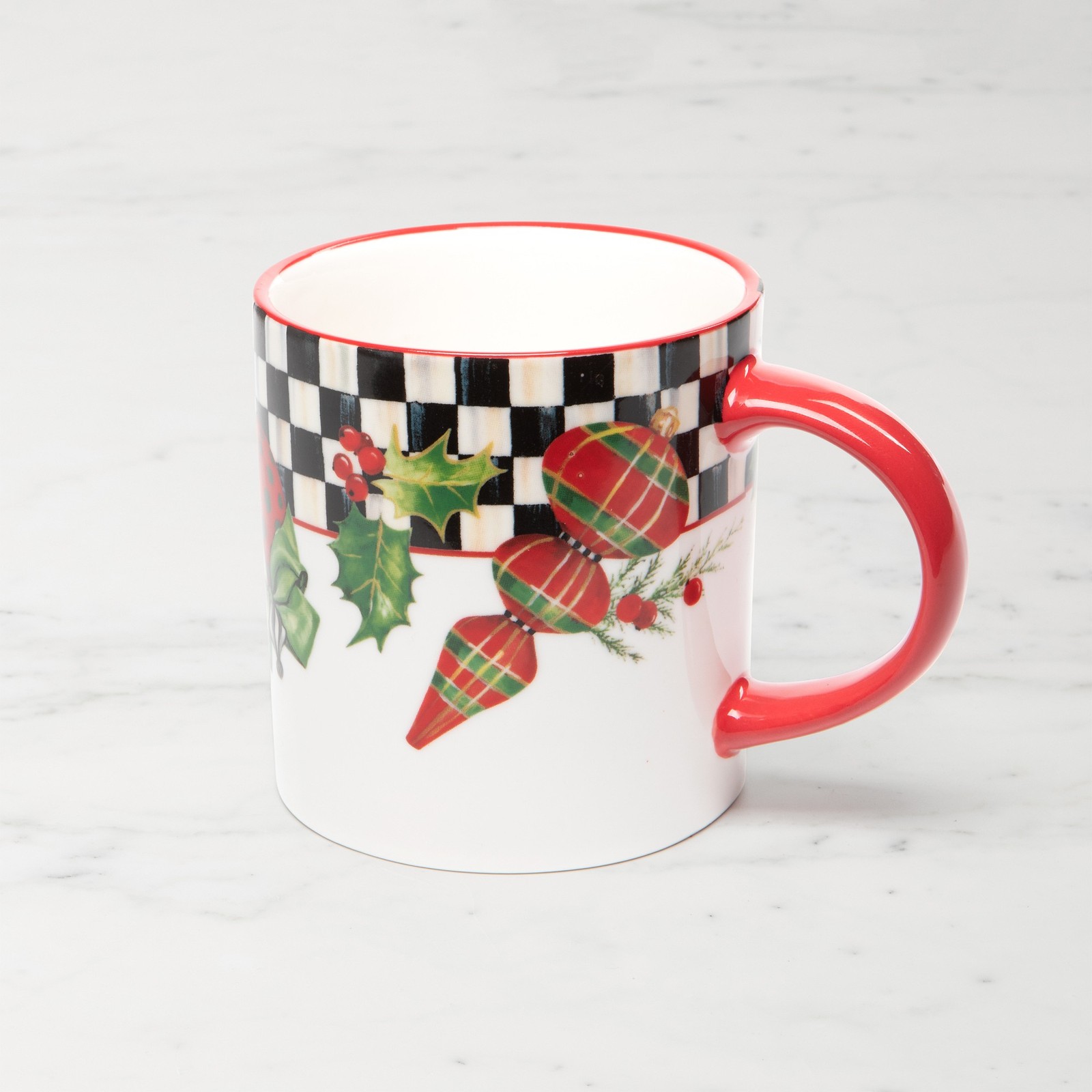 MacKenzie-Childs Deck The Halls Mugs, Set of 8