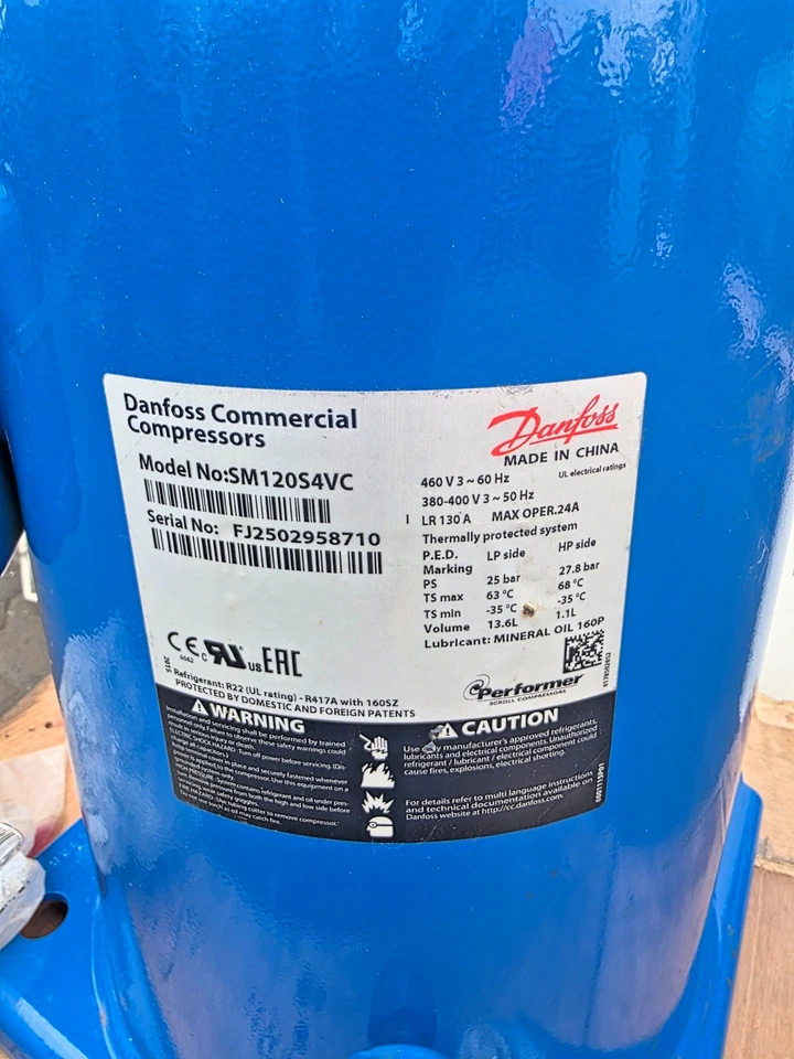 DANFOSS SCROLL COMPRESSOR SM120S4VC 460V 3PH 60Hz - Image 4 of 4