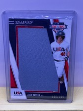 2019 Stars & Stripes USA Baseball Collegiate Jumbo Patch Zach Watson 166/299