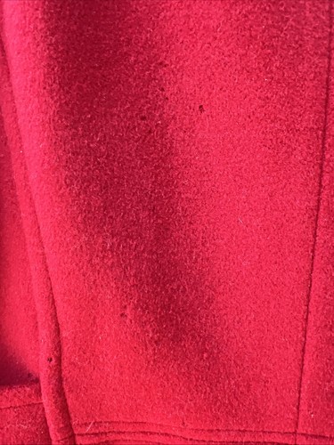 ST John’s Bay Red Wool Blend Pea Coat Lined Pockets Double Breasted WM SZ MP - Picture 6 of 13