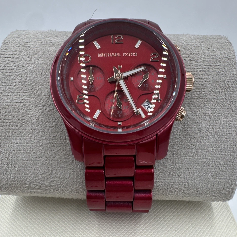Reloj para mujer Michael Kors Runway cronógrafo rojo acero inoxidable MK7436 Foto 2 de 4