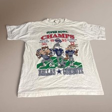 Vtg Dallas Cowboys Super Bowl 1993 white t-shirt reprint VK18205