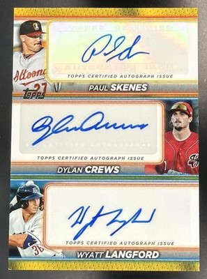 2024 Topps Pro Debut Dylan Crews Wyatt Langford Paul Skenes Triple Auto /25