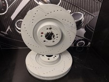 Genuine Mercedes-Benz C167 W167 GLE GLS Front Drilled Brake Discs X2 A1674211101