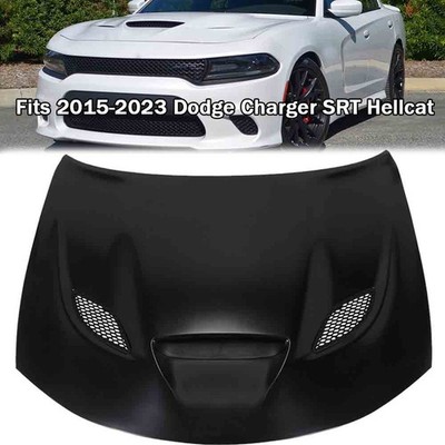 Hood For Dodge Charger 2015-23 Hellcat Aluminum Primed Black Direct Replacement