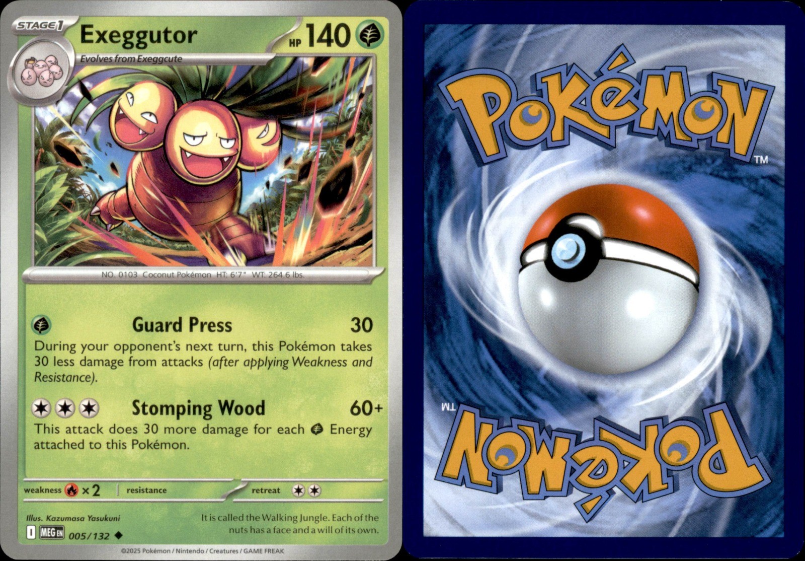 Exeggutor - 005/132 2025 Grass LP ME01: Mega Evolution Uncommon