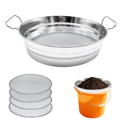 Soil Sifter for Gardening with Handles, Rock Sifter Fits 5 Gallon Bucket with