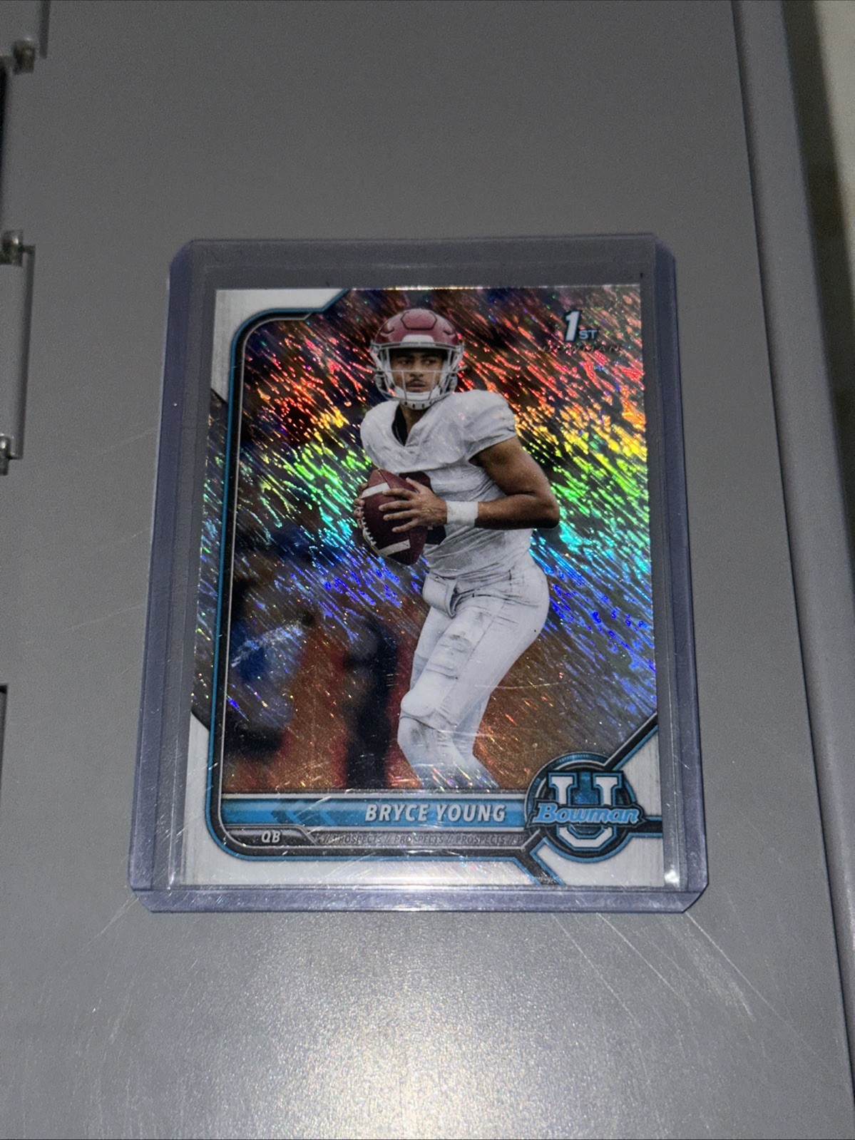 2021-22 Bowman University Silver Shimmer Chrome Refractor Bryce Young 1st Bowman