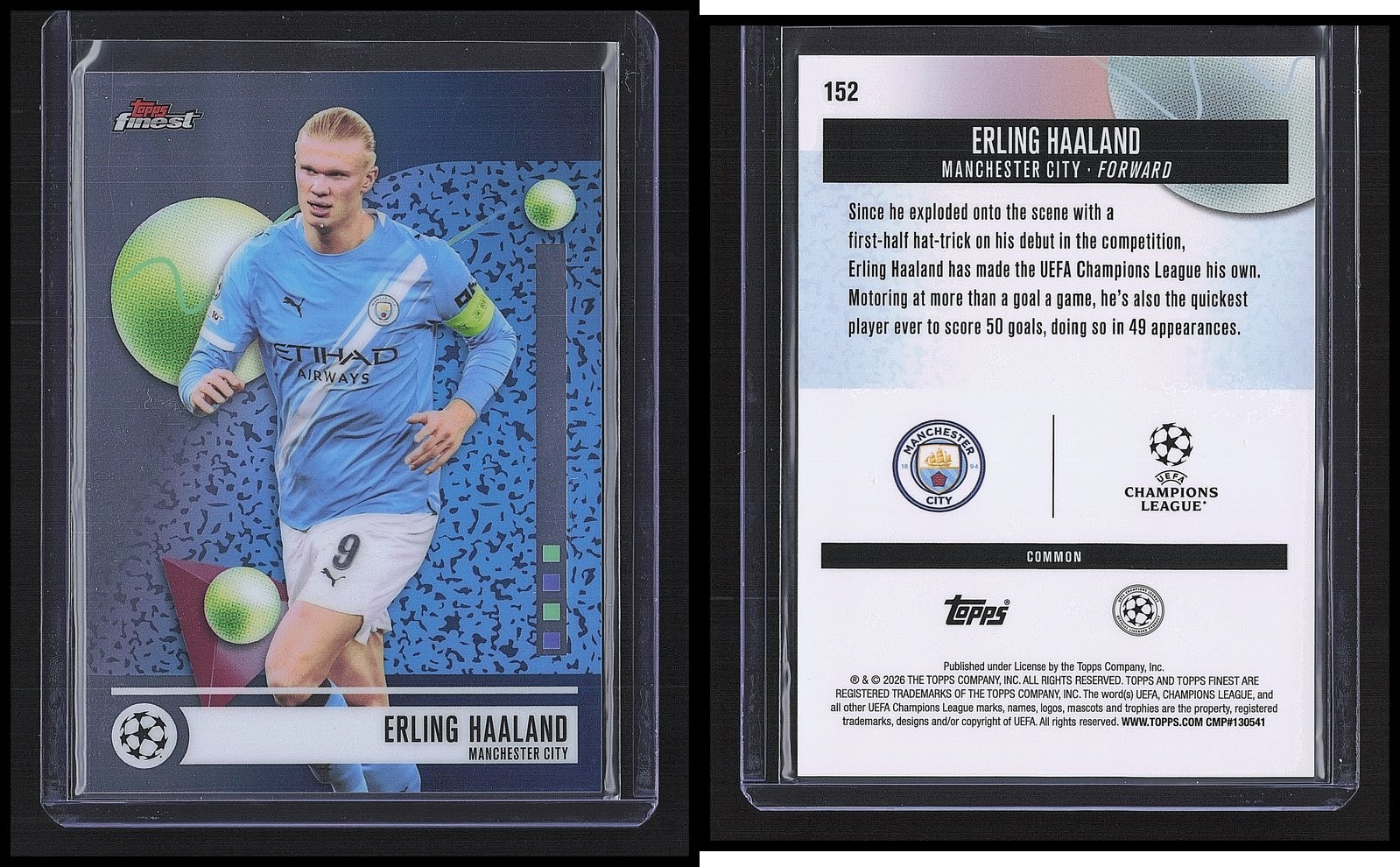 2025-26 Topps Finest ERLING HAALAND Common view 3