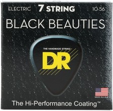 DR Strings BKE7-10 Black Beauties Electric Guitar Strings, 10-56,