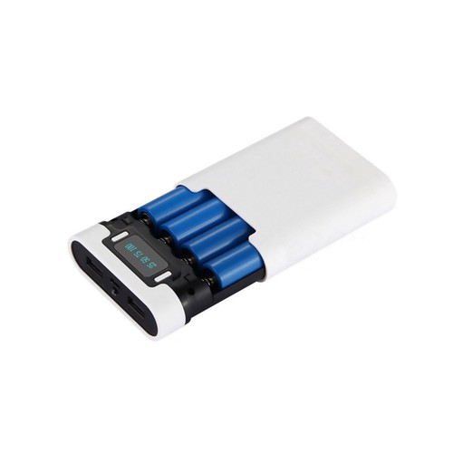 Black/White 2000mAh-12000MAh 4*18650 Battery Power Bank DIY Case Shell Box A - Photo 6 sur 32
