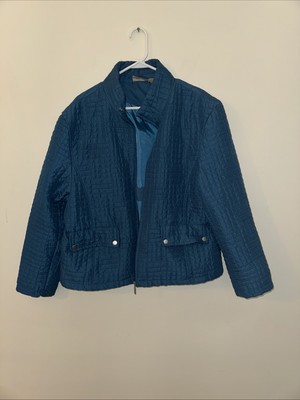 Jane Ashly Quilted Teal Lightweight Jacket Size XL