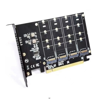 M.2 NVME auf PCIe X16 Adapter-Konverterkarte, 4-Port NVME-Erweiterungskarte5607
