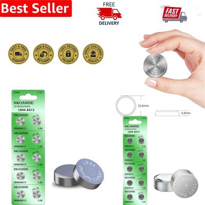 High-Energy 10PCS LR44 AG13 Alkaline Batteries - Continuous Voltage Supply