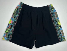 Vintage High Energy Abstract Geometric Neon Shorts 80’s Retro Glo - L