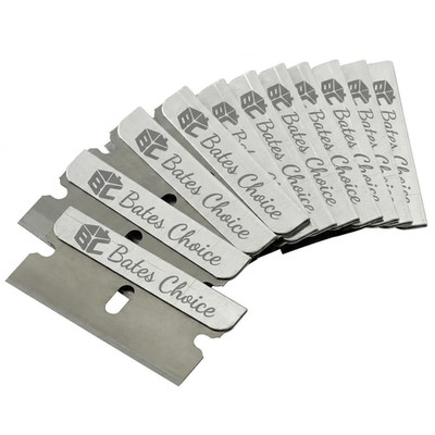 Bates- Razor Blades, 50 Pcs, Carbon Steel Flat Scraper Blades