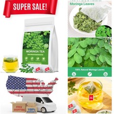 Moringa Tea, 100 Pure Natural Moringa Leaves Herbal Tea Bags, Supporting Dig...