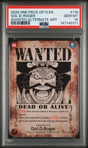 Gol.D.Roger - OP09-118 (SP) (Wanted Poster) - Carrying On His Will (OP13) PSA 10