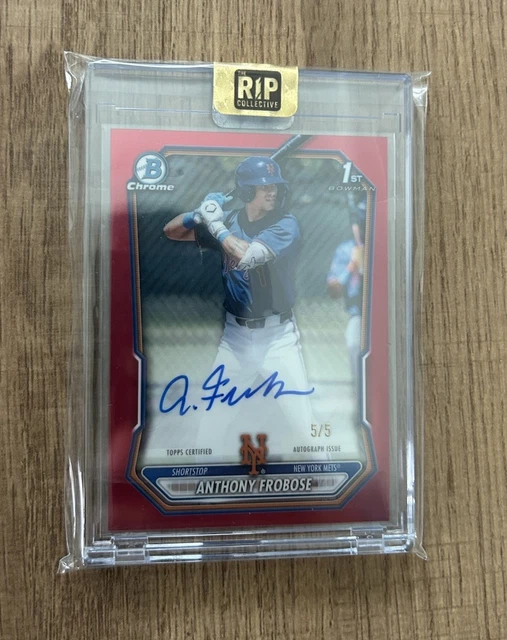 2026 Bowman Chrome Anthony Frobose Auto True Red Refractor #d 5/5 Mets