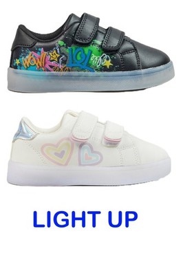 Jungen Mädchen leuchtende Turnschuhe Sportschuhe Freizeit elegant Walk UK Größe 6-12