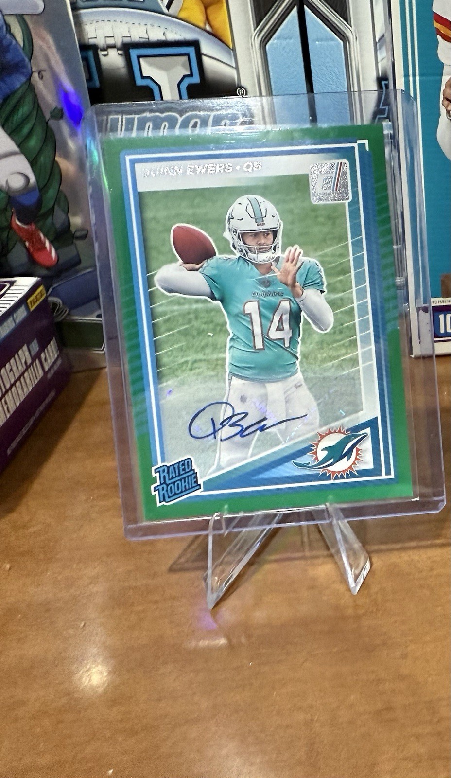 2025 Panini Donruss - Rated Rookie Quinn Ewers #342 Green Autographs (AU, RC)