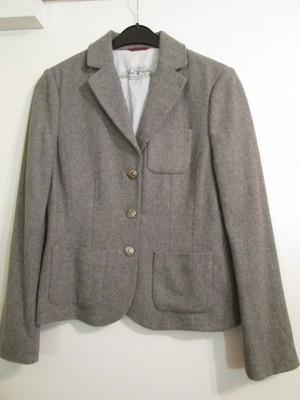 ESPRIT Kurzblazer Jacke in Hellgrau Meliert - mit Edelweißknöpfen - Gr. M - TOP