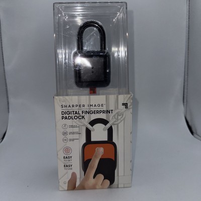 Sharper Image Digital Fingerprint Padlock Biometric Keyless Code-Free Smart Lock