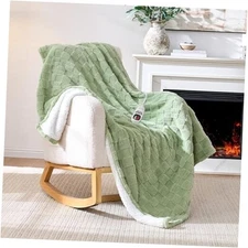 Heated Throw Blanket 50"x60" - 9-Level Fast Heating & 1-10H Throw 50x60 Green