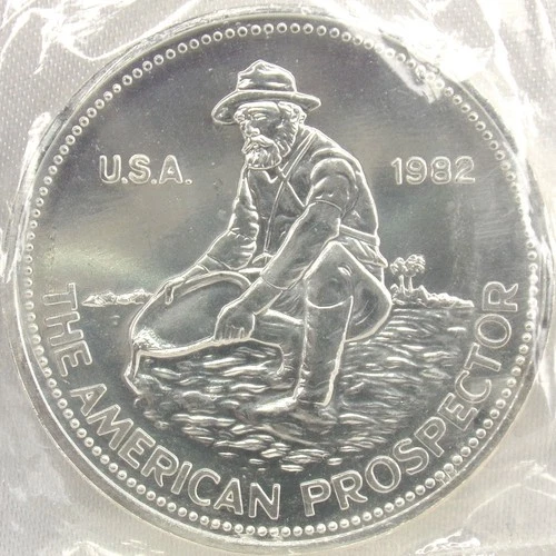 1982 Engelhard American Prospector 1 oz .999 Silver Round BU