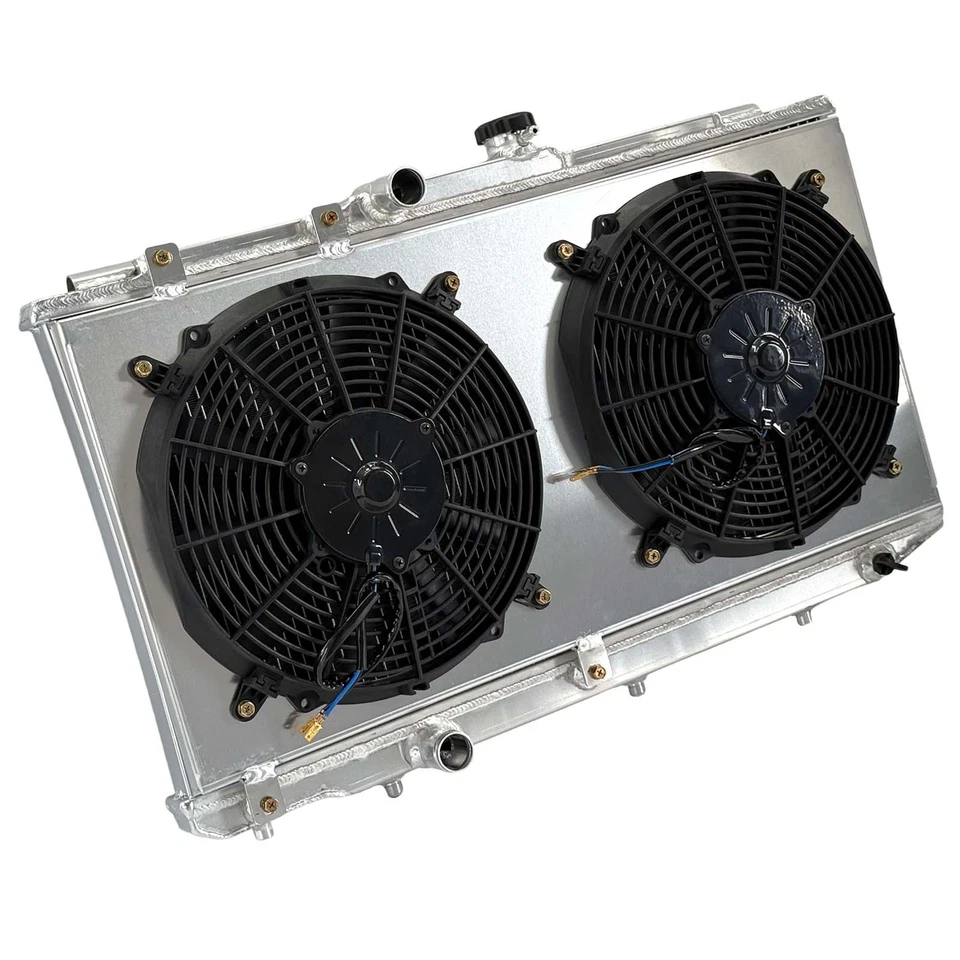 Radiador de aluminio + cubierta del ventilador para Toyota Corolla Geo Prizm LSI 1993-1997 1409 Foto 2 de 4