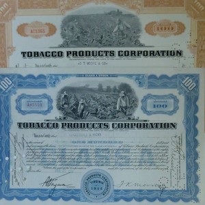 Rare Tobacco Stock Certificates 100 Shares
