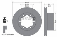 2X Pagid Bremsscheibe 55953NC FüR VW Crafter California Camper SCB SCC Bus SYI