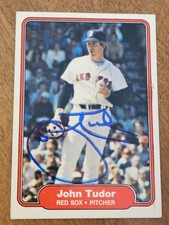 1982 Fleer JOHN TUDOR Red SOX In-Person Signed  AUTO