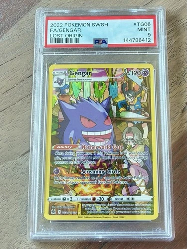 2022 Pokémon Gengar Full Art PSA 9 SWSH Lost Origin TG06/TG30