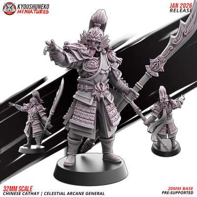 Celestial Arcane General - 28mm Heroic Chinese Cathay - Resin Tabletop Miniature