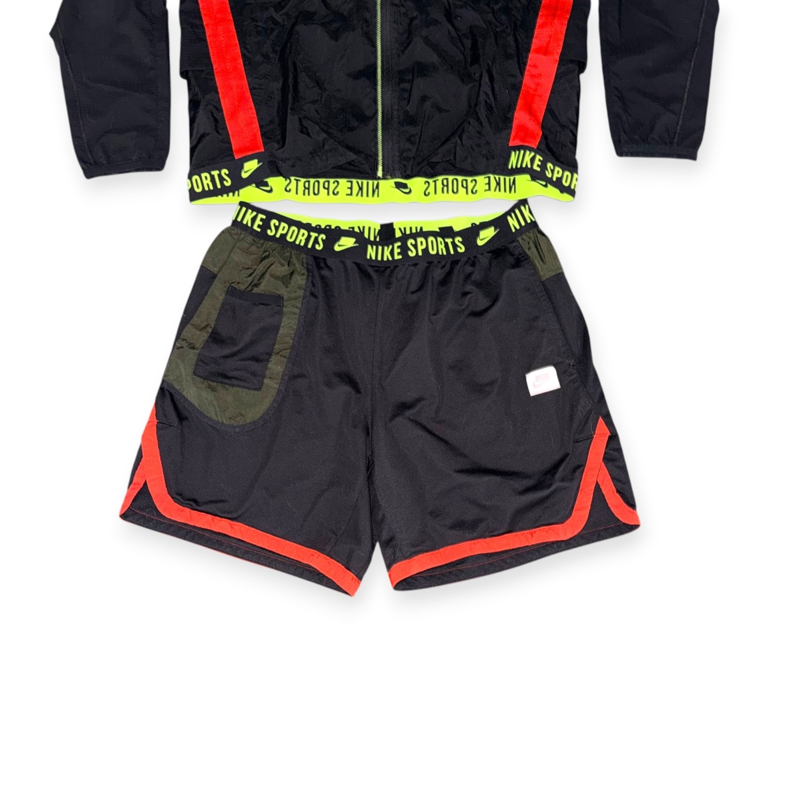 Nike Rare Sport Clash Dri-FIT Flex Training Suit Jacket Shorts Black Yellow Larg image 3