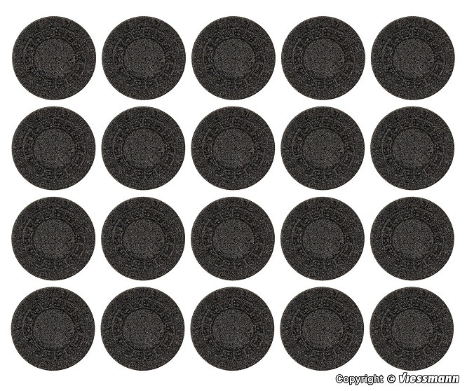 Vollmer 48283 - H0 Set Manhole Covers Made Of Stone, 20 Pieces - New
