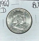 1962-D FRANKLIN SILVER HALF DOLLAR ~ BU ~ NICE COIN~